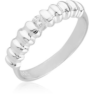 STERLING SILVER 925 JEWELLED RING - ROUND BANDS