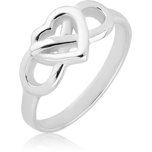 STERLING SILVER 925 RING - HEART AND INFINITY