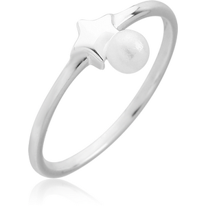 STERLING SILVER 925 RING - STAR WITH PEARL