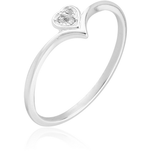 STERLING SILVER 925 JEWELLED RING - HEART