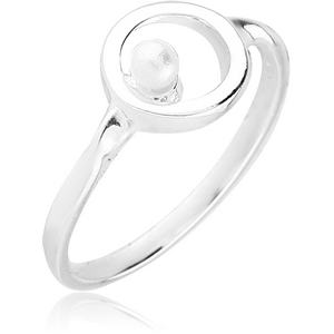 STERLING SILVER 925 RING - CIRCLE AND PEARL