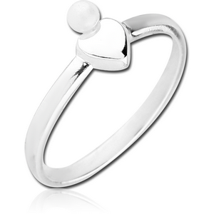 STERLING SILVER 925 RING - HEART AND PEARL