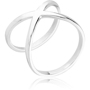 STERLING SILVER 925 RING - CURVED X