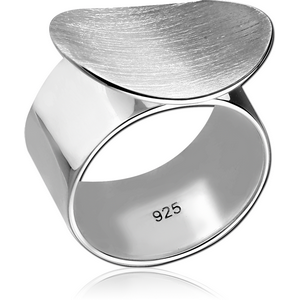 STERLING SILVER 925 RING - MATT FINISH PLATE