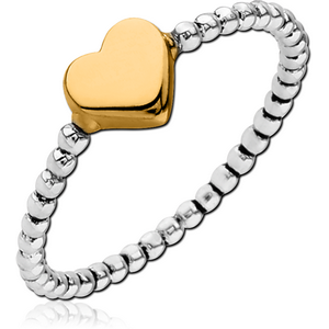 STERLING SILVER 925 TWO TONE RING - HEART