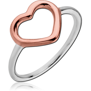 STERLING SILVER 925 TWO TONE RING - HEART