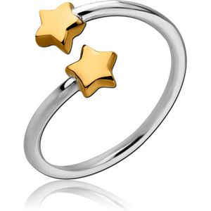 STERLING SILVER 925 TWO TONE OPEN RING - STAR