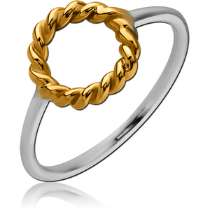 STERLING SILVER 925 TWO TONE RING - CIRCLE