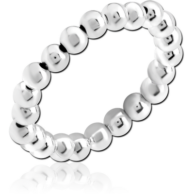 STERLING SILVER 925 3MM BALLS ON STRING RING