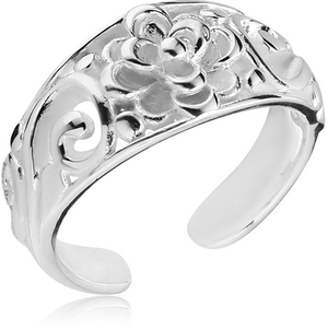 STERLING SILVER 925 TOE RING - FLOWER IMPRESSION