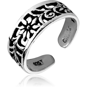 STERLING SILVER 925 TOE RING - FLOWERS