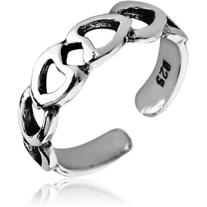 STERLING SILVER 925 TOE RING - DEVIL HEARTS