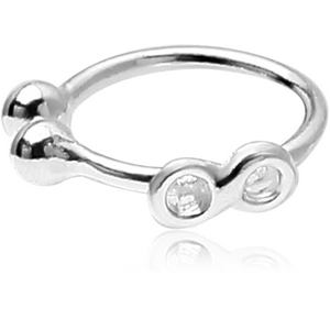 STERLING SILVER 925 ILLUSION NOSE RING WITH INFINTY