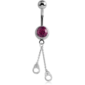 TITANIUM JEWELLED NAVEL BANANA WITH CHARM