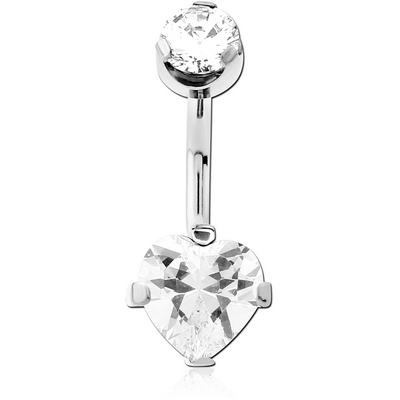 TITANIUM INTERNALLY THREADED DOUBLE JEWELLED NAVEL BANANA ATTCHMENT TOP - BOTTOM PRONG SET