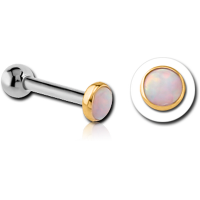 14K GOLD JEWELLED ATTACHMENT WITH TITANIUM INTERNALLY THREADED MICRO BARBELL