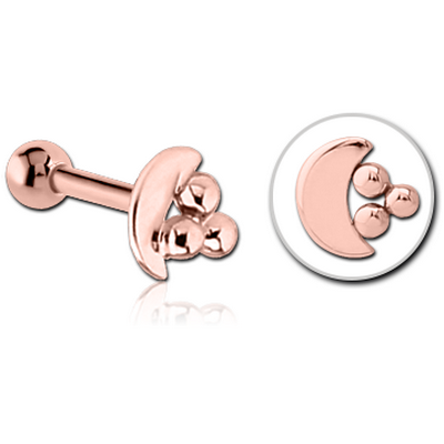 14K ROSE GOLD ATTACHMENT WITH TITANIUM INTERNALLY THREADED MICRO BARBELL