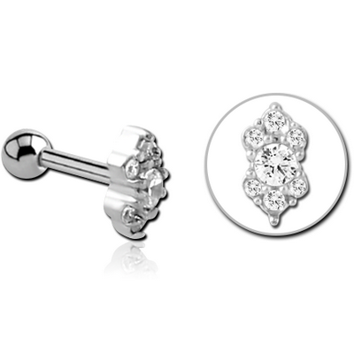 TITANIUM INTERNALLY THREADED MIRCO BARBELL WITH JEWELLED MICRO ATTACHMENT- TRIPLE