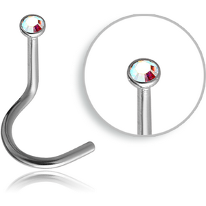 TITANIUM OPTIMA CRYSTAL JEWELLED CURVED NOSE STUD