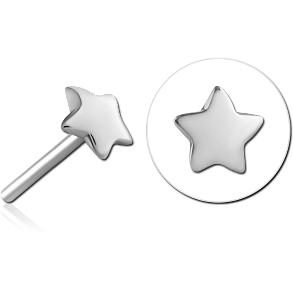 14K WHITE GOLD ATTACHMENT TITANIUM THREADLESS PIN