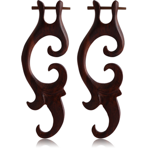 ORGANIC WOODEN EARRINGS BLACK -SONO