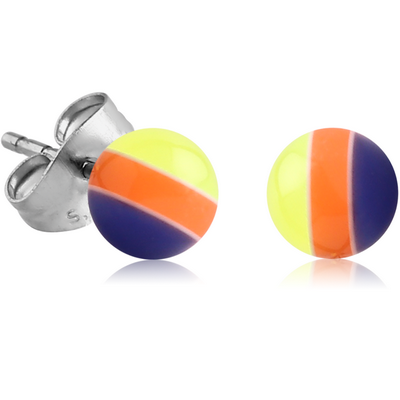 UV ACRYLIC LAYER BALL EAR STUDS