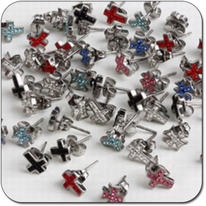 VALUE PACK OF MIX SURGICAL STEEL CRYSTALINE EAR STUDS - PACK OF 100 PAIRS