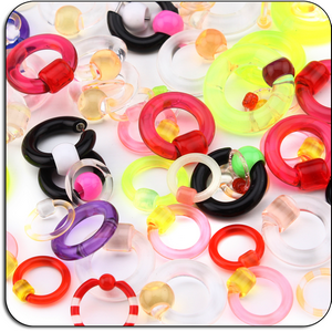 VALUE PACK OF MIX UV ACRYLIC BALL CLOSURE RINGS - PACK OF 500 PCS