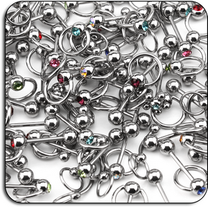 VALUE PACK OF MIX SURGICAL STEEL JEWELLED SLAVE BARBELLS - PACK OF 500 PCS