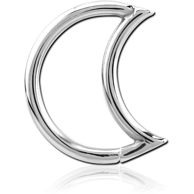 14K WHITE GOLD OPEN SEAMLESS RING - MOON