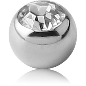 14K WHITE GOLD SWAROVSKI CRYSTAL JEWELLED MICRO BALL