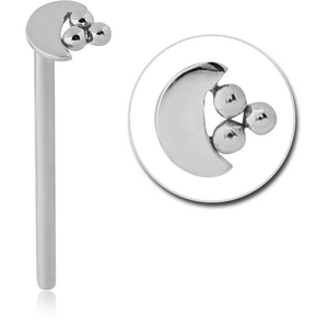 14K WHITE GOLD STRAIGHT NOSE STUD -TRIPLE