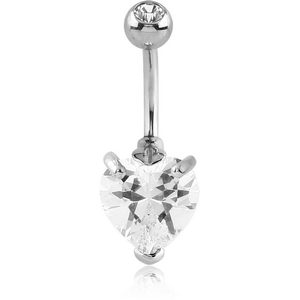 18K WHITE GOLD DOUBLE SWAROVSKI CRYSTAL JEWELLED NAVEL BANANA