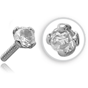 18K WHITE GOLD PRONG SET 1.5MM CZ ATTACHMENT FOR BIOFLEX INTERNAL NOSE STUD