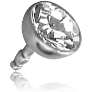 18K WHITE GOLD 3MM SWAROVSKI CRYSTAL JEWELLED PUSH FIT ATTACHMENT FOR BIOFLEX INTERNAL LABRET