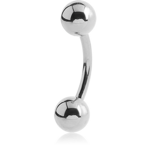 18K WHITE GOLD CURVED MICRO BARBELL