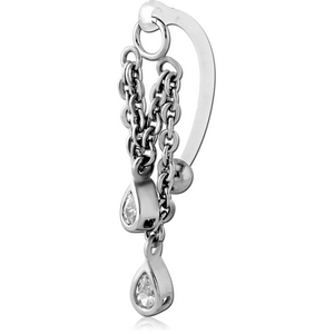 BIOFLEX VERTICAL HOOD BANANAS WITH SURGICAL STEEL CHARMS - CAN BE CUT TO SIZE