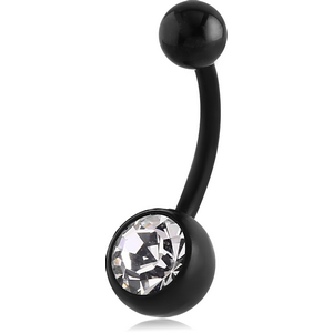 BIOFLEX JEWELLED NAVEL BANANA WITH BLACK PVD BALL