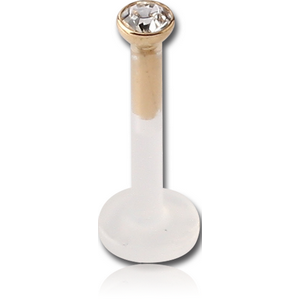 BIOFLEX INTERNAL LABRET WITH 18K GOLD JEWELLED ATTACHMENT