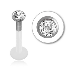 BIOFLEX INTERNAL LABRET WITH 18K WHITE GOLD JEWELLED ATTACHMENT