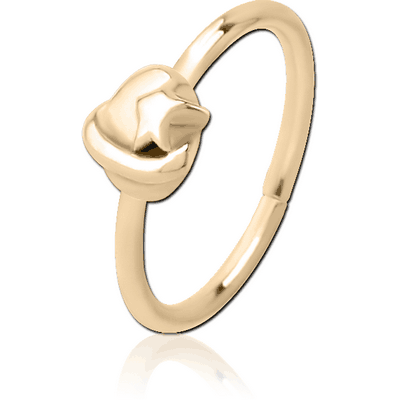 ZIRCON GOLD PVD COATED SURGICAL STEEL SEAMLESS RING - EYE STAR