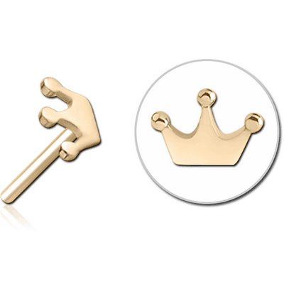 ZIRCON GOLD PVD COATED SURGICAL STEEL THREADLESS ATTACHMENT - CROWN