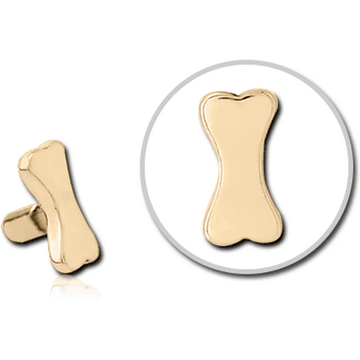 ZIRCON GOLD PVD COATED SURGICAL STEEL PUSH FIT ATTACHMENT FOR BIOFLEX INTERNAL LABRET - BONE